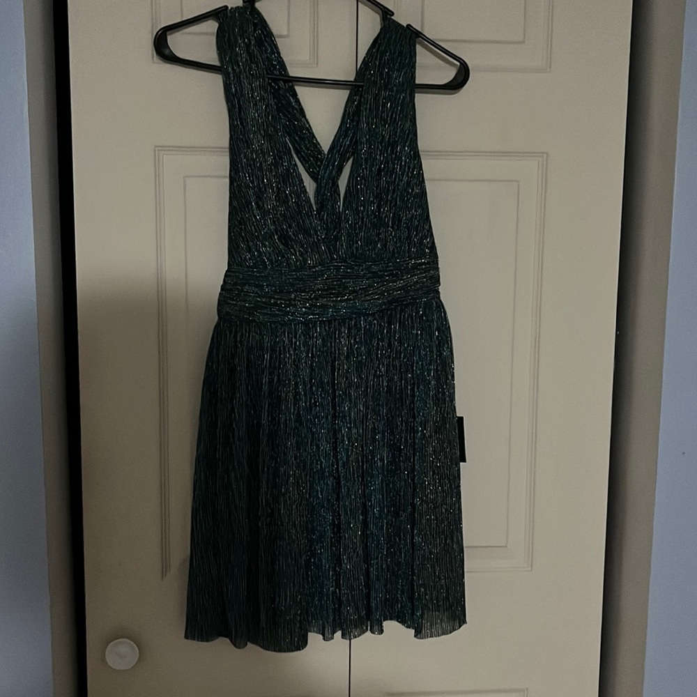 Green and blue backless short dress (never worn!)